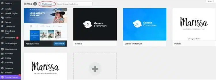 Añadir temas en WooCommerce